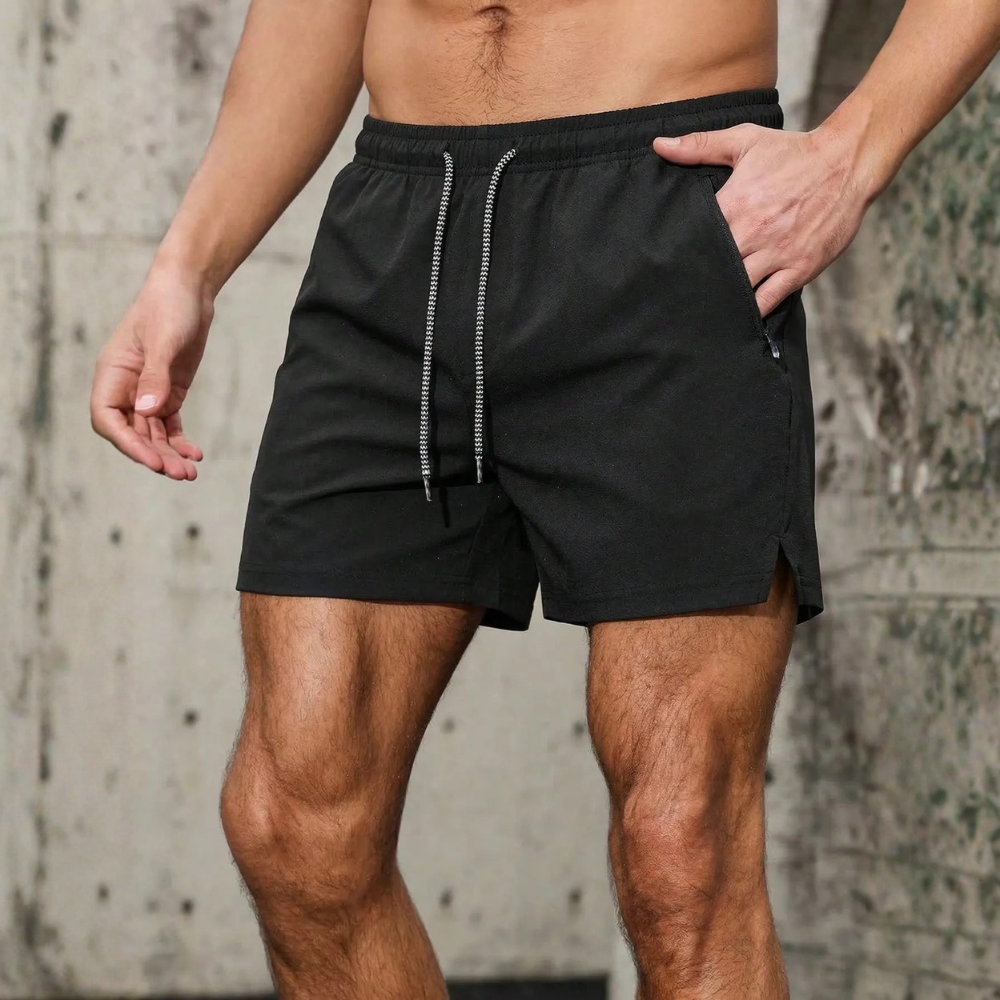 3-Pack Men’s Drawstring Sports Shorts With Zipper Pockets