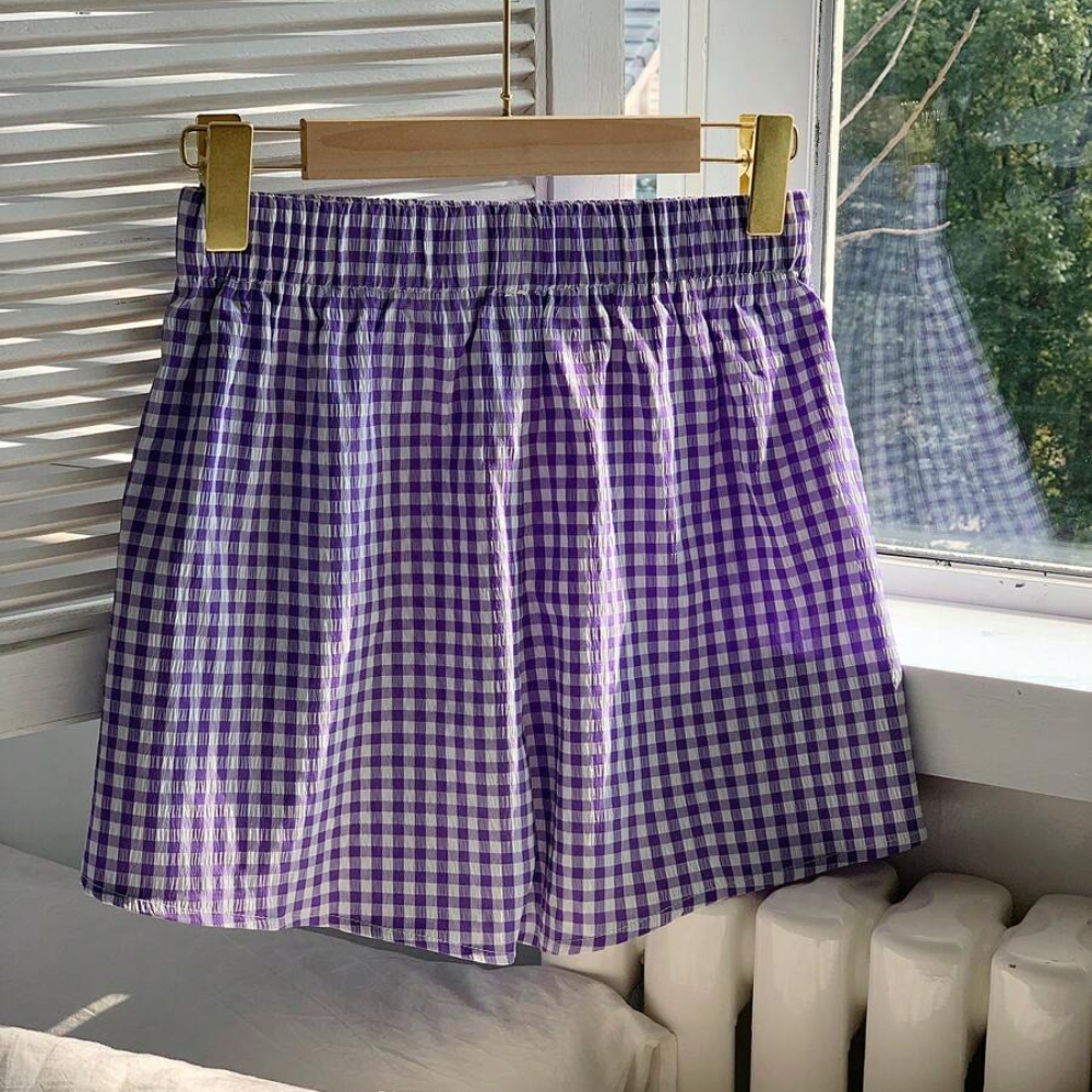 Casual And Shorts With Plaid For Women