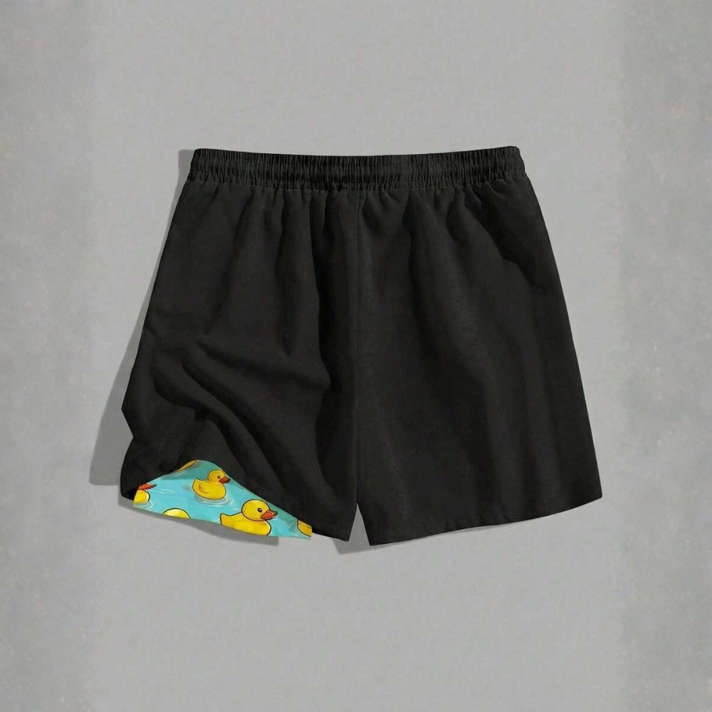 2 In 1 Cartoon Print Comfortable Beach Shorts
