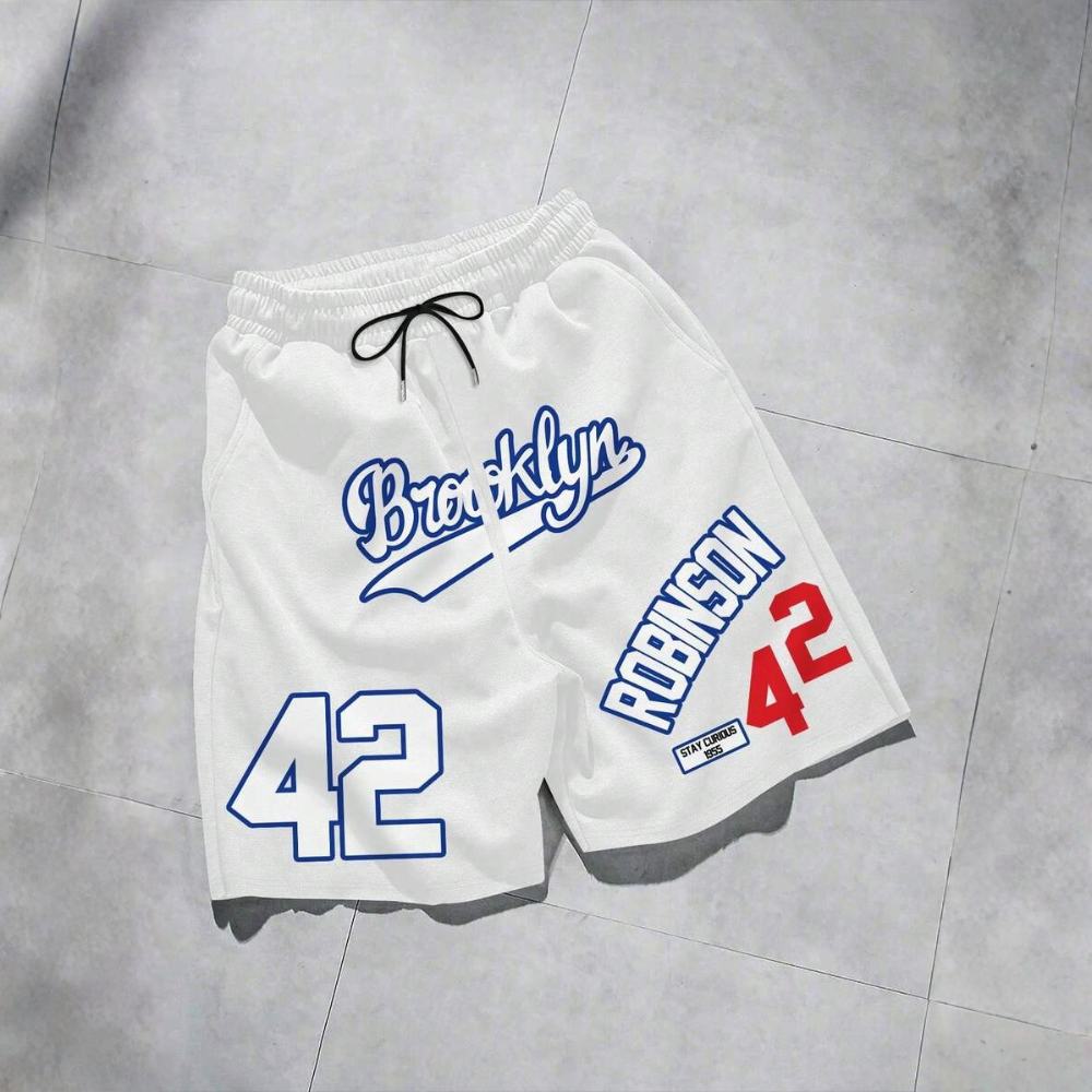 Men's Brooklyn Letter Print Loose Basketball Shorts