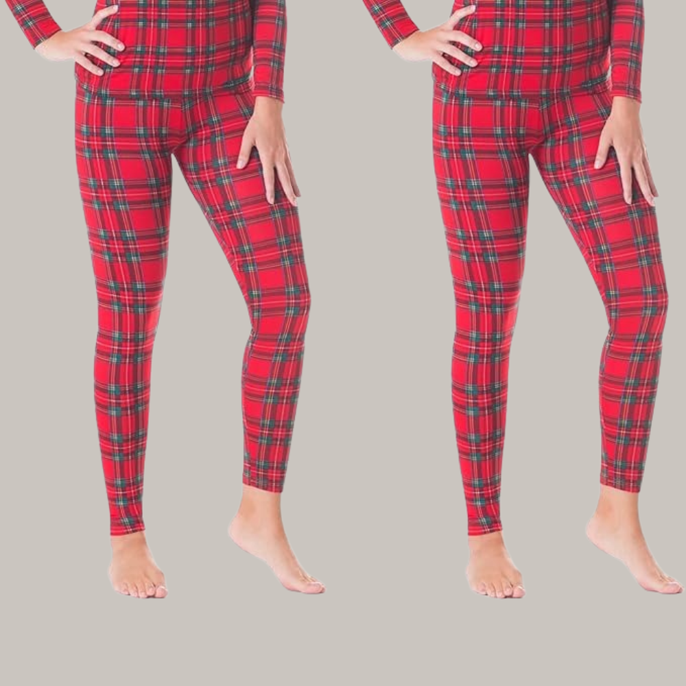 Pack Of 2 Women Printed Insulated Thermal Leggings For Skiing