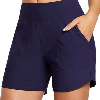 5 Inch Swim Board Shorts With Pockets For Stretch Fabric