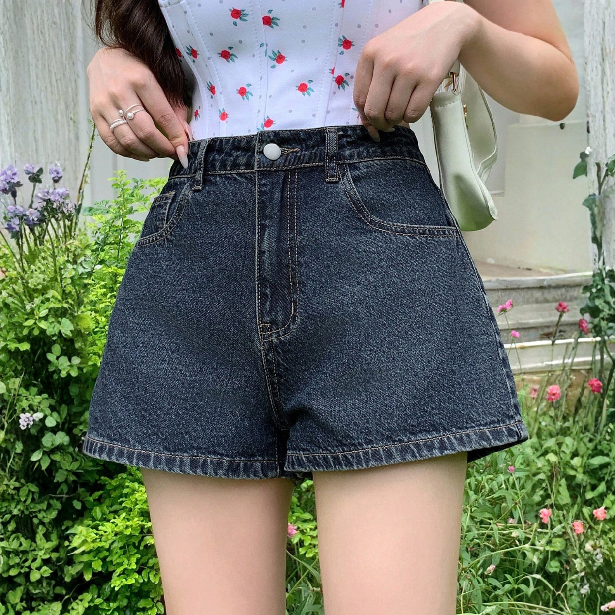 Casual Street Style Denim Shorts For Women
