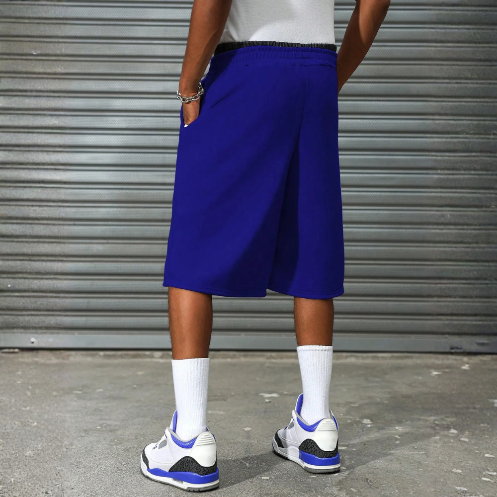 Men’s Contrast Trim Drawstring Casual Sweatpants Shorts