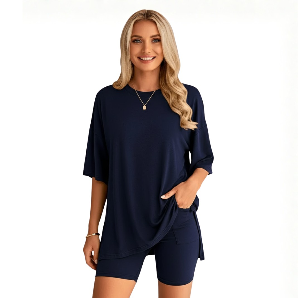 Soft Tee And Flattering Shorts 2 Piece Set For Women