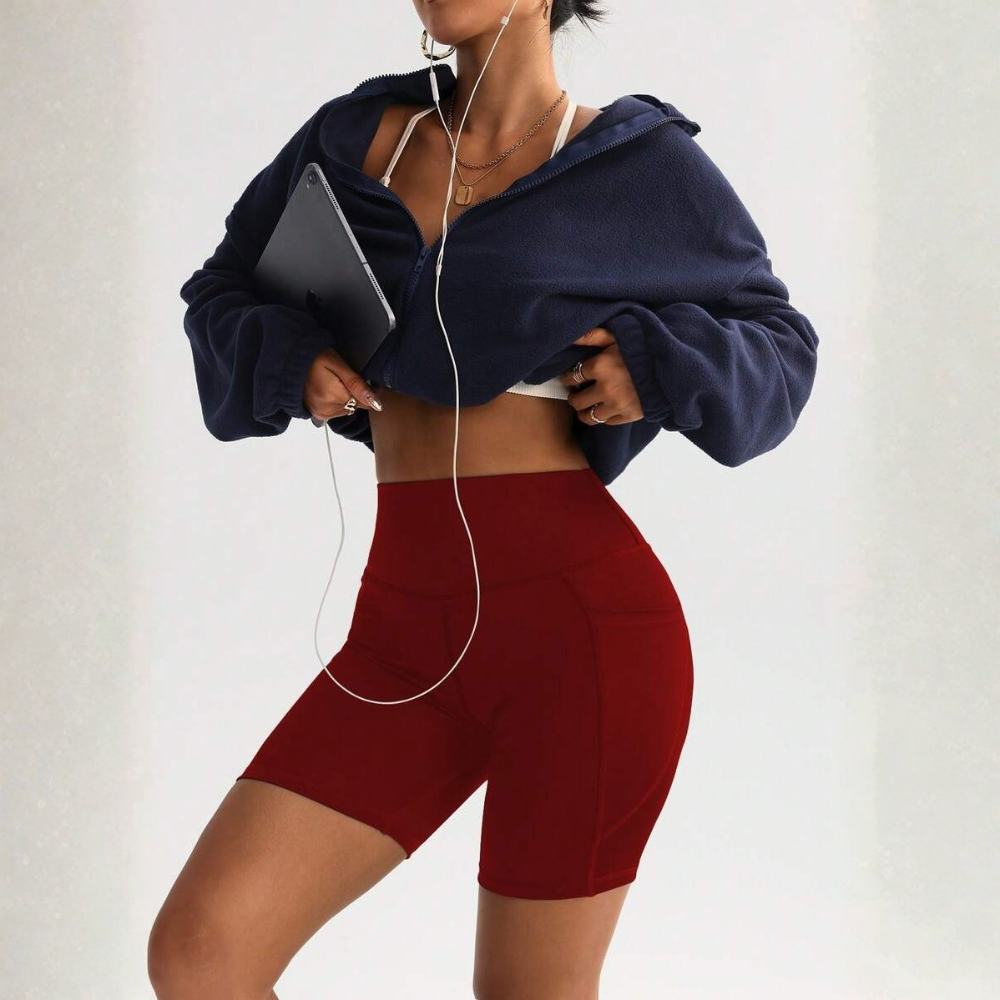 Spring And Summer Casual Slim High Waist Fitness Shorts For Women