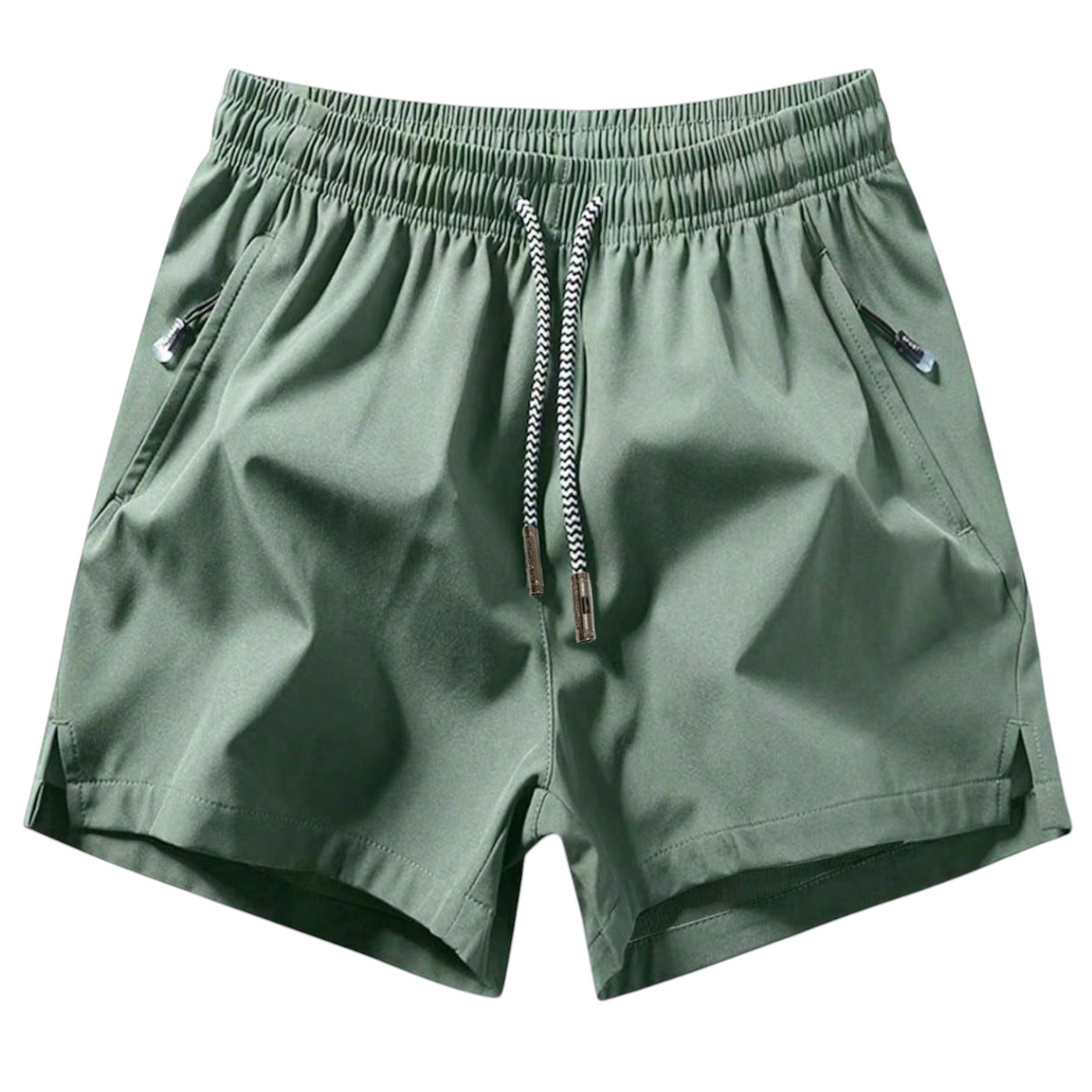  Zipper Pockets Drawstring Sports Shorts for Men