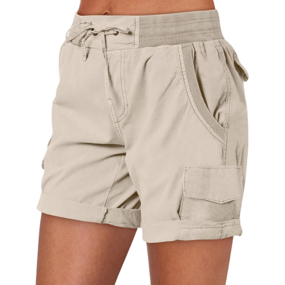 Cargo Shorts with Drawstring Six Pockets Functional Stylish