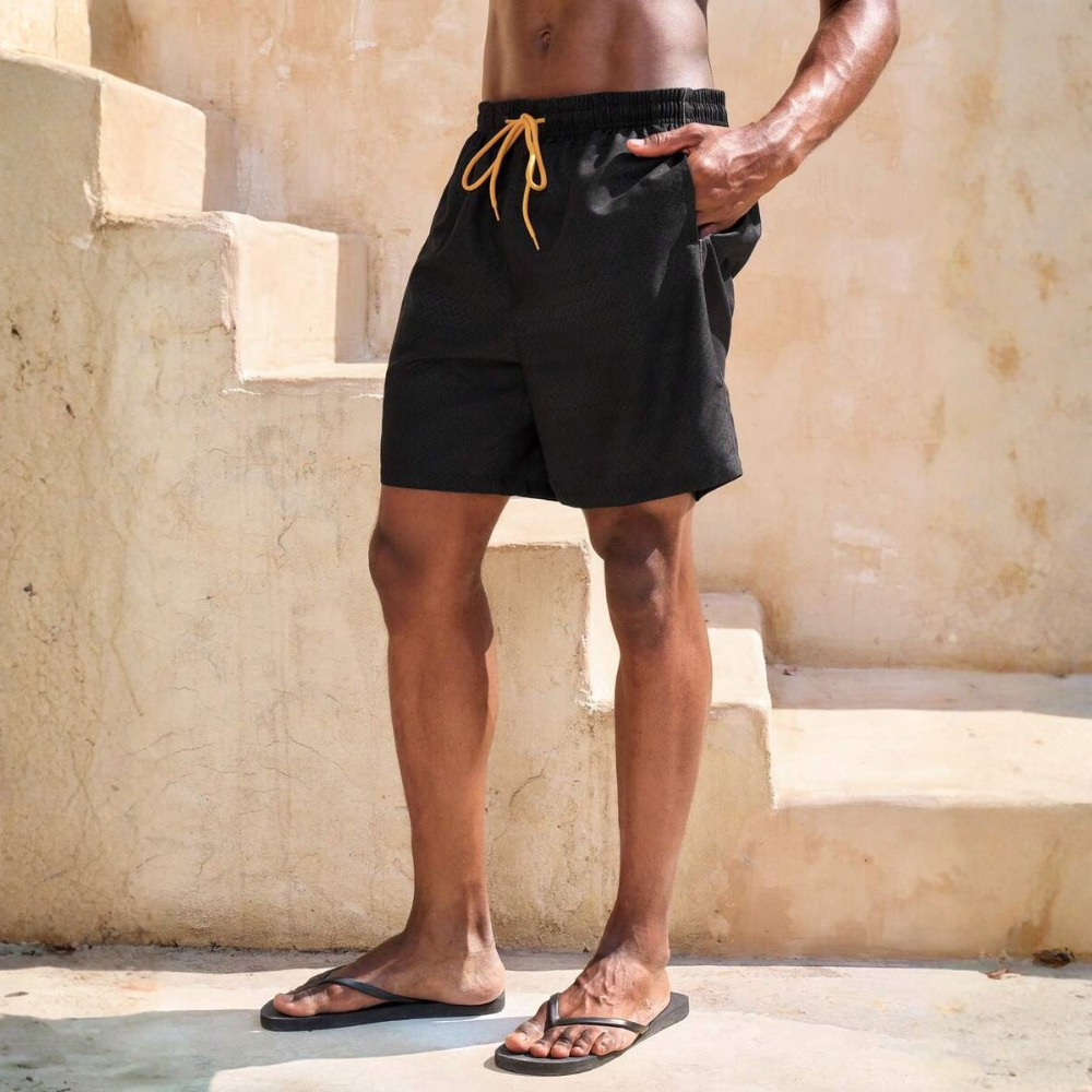 Plain Drawstring Casual Beach Shorts For Men