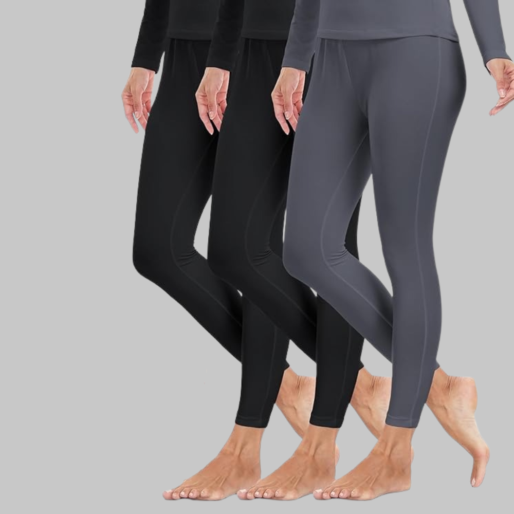 Pack of 3 Thermal Fleece Lined Leggings For Women