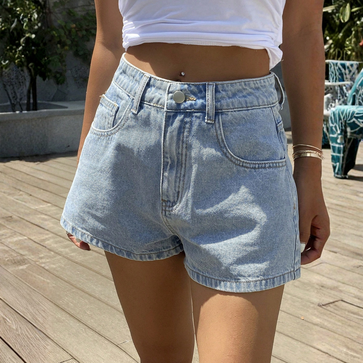 Casual Street Style Denim Shorts For Women