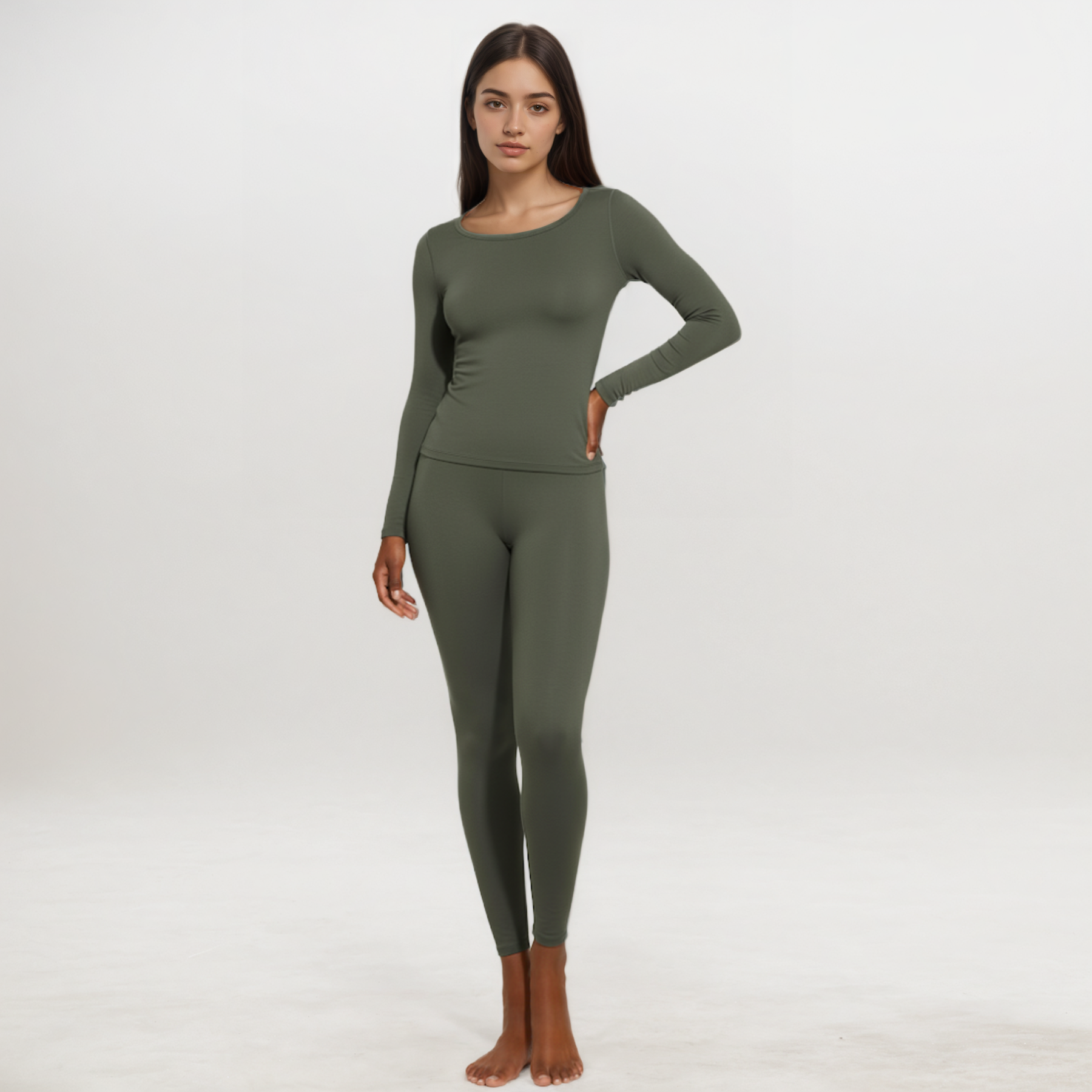 Lightweight Long Johns Base Layer Pajamas Warm Top And Bottom For Women