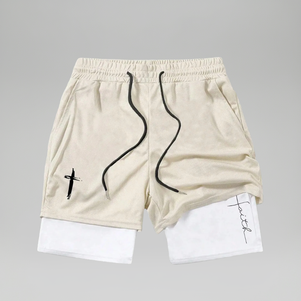 Men's Cross Graphic Knit Drawstring Street Shorts