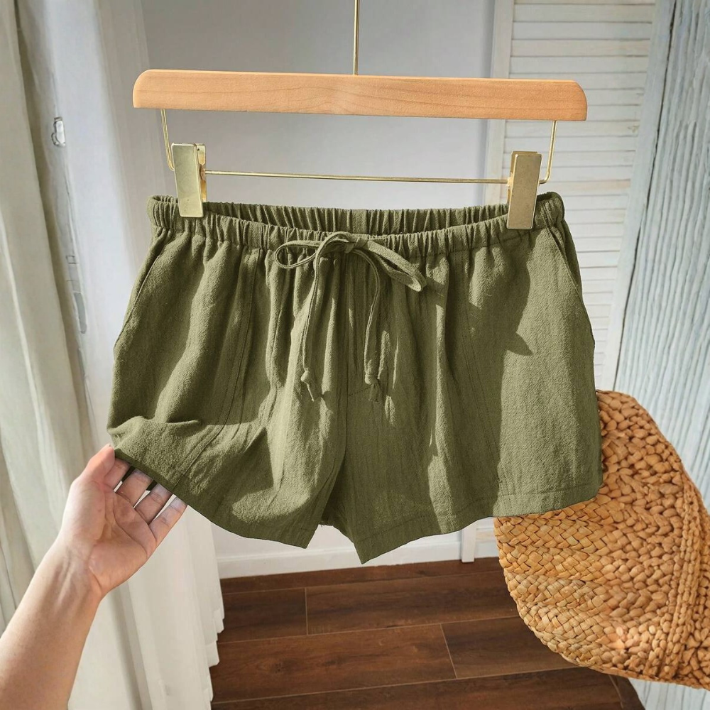 Casual And Loose Drawstring Solid Color Shorts Everyday For Women