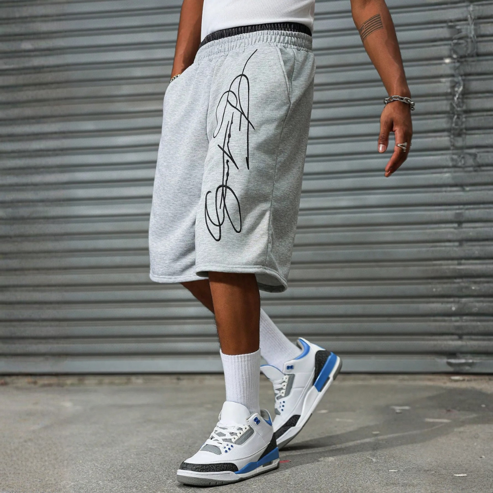 Men’s Contrast Trim Drawstring Casual Sweatpants Shorts
