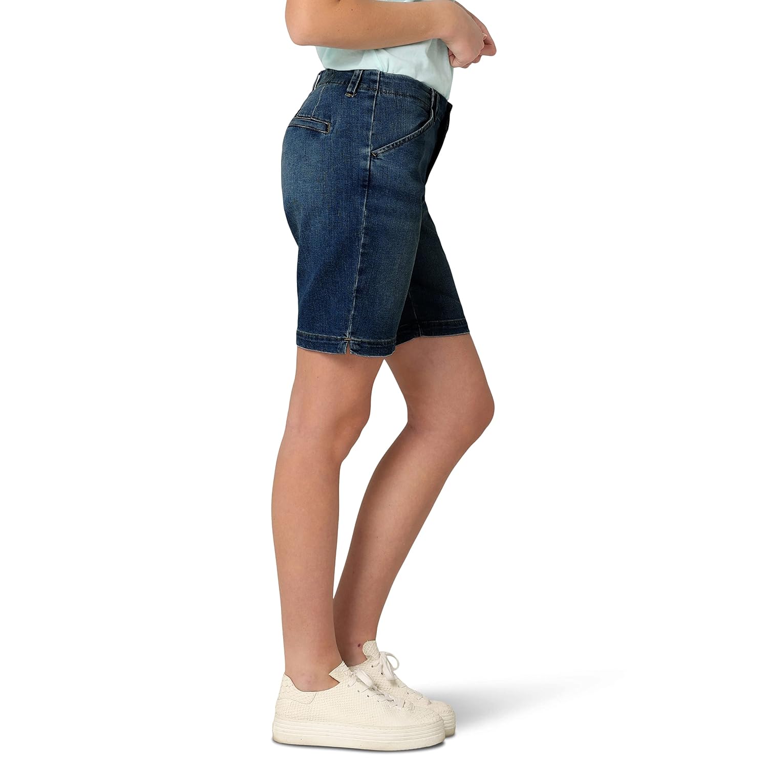 Casual Mid Rise Bermuda Shorts For Women