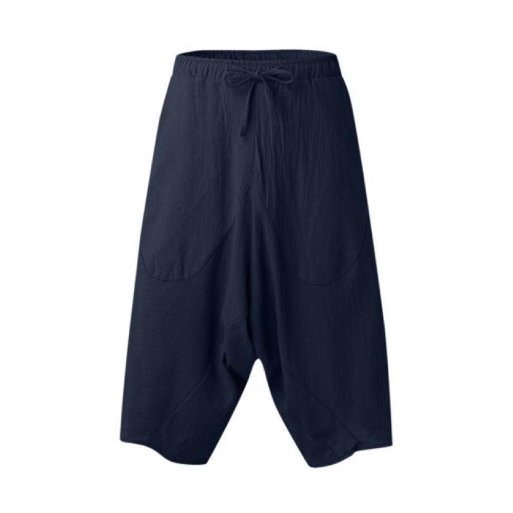 Baggy Harem Shorts | Men's Cotton Linen Capri Pants-The Comfy Shorts