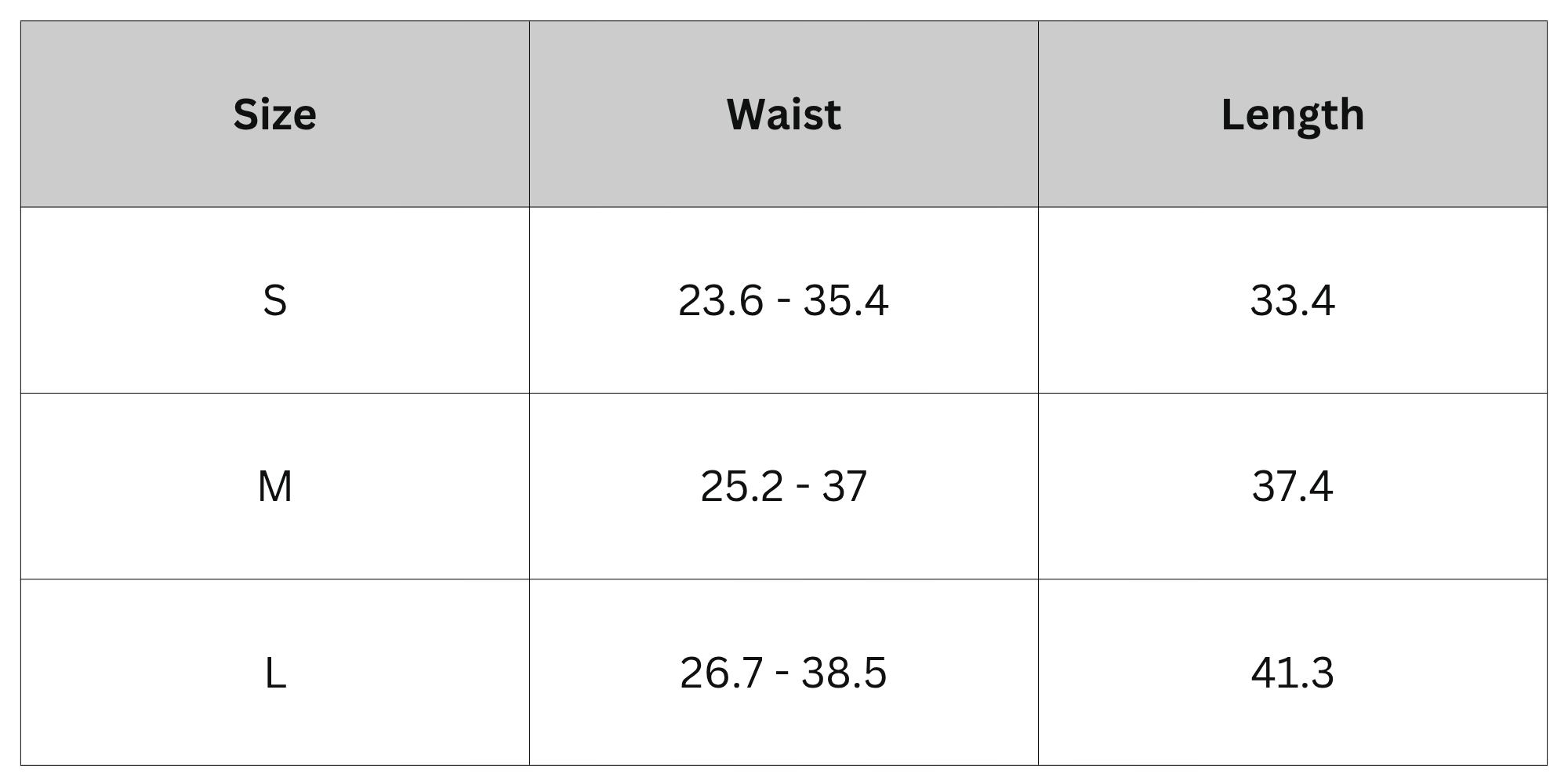 Size Chart