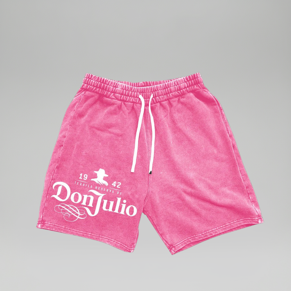 Men’s Gradient Washed Graphic Print Cotton Shorts