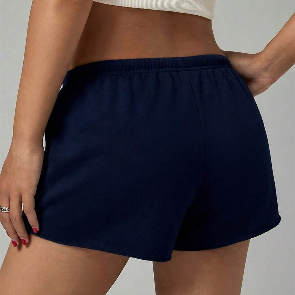 Solid Color Loose And Casual Elastic Shorts For Women