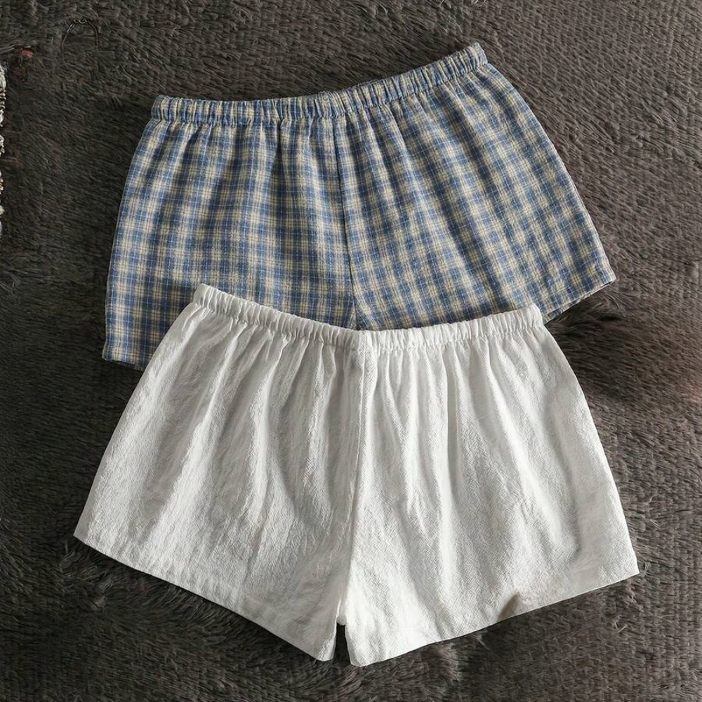 Pack Of 2 Striped Linen Shorts For Women