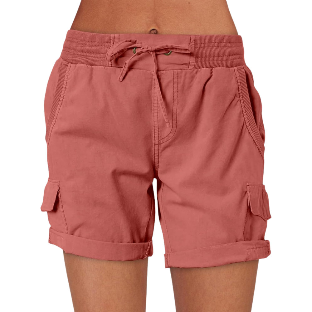 Cargo Shorts with Drawstring Six Pockets Functional Stylish
