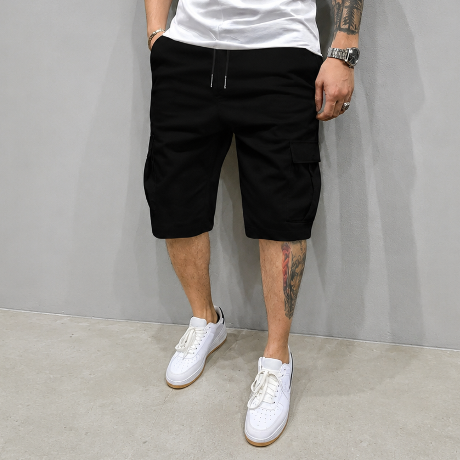 Casual Cargo Lightweight Shorts With Drawstring For Men