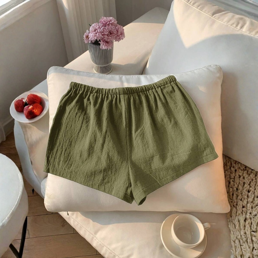 Casual And Loose Drawstring Solid Color Shorts Everyday For Women