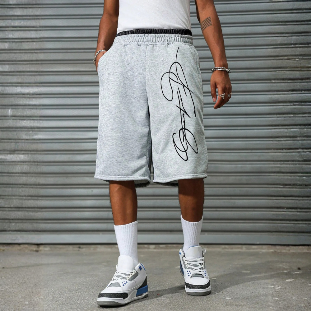 Men’s Contrast Trim Drawstring Casual Sweatpants Shorts