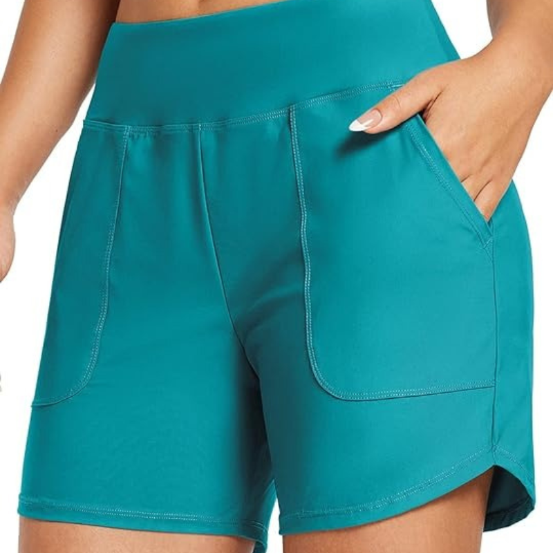 5 Inch Swim Board Shorts With Pockets For Stretch Fabric