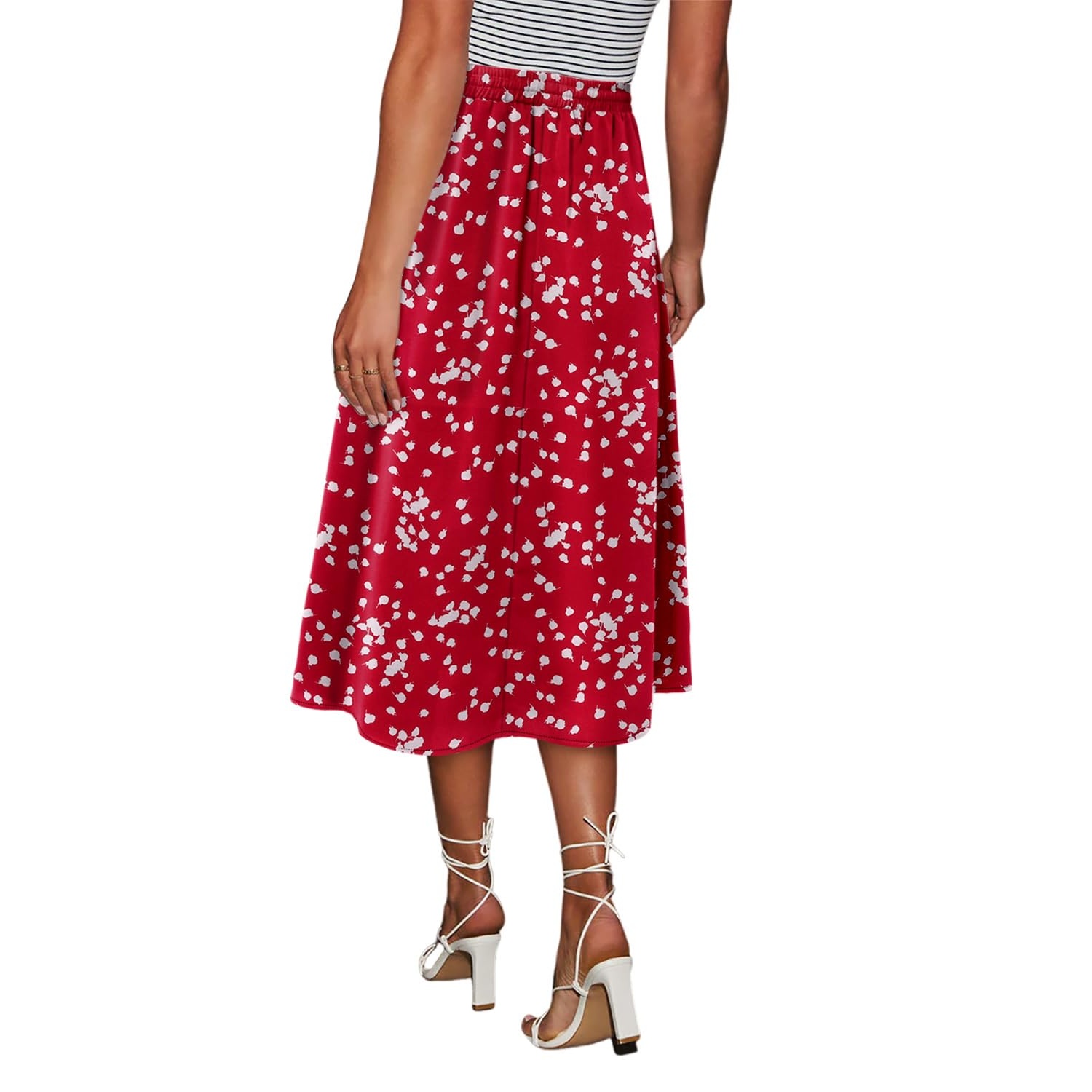 Elastic High Waist A Line Swing Skirt For Women