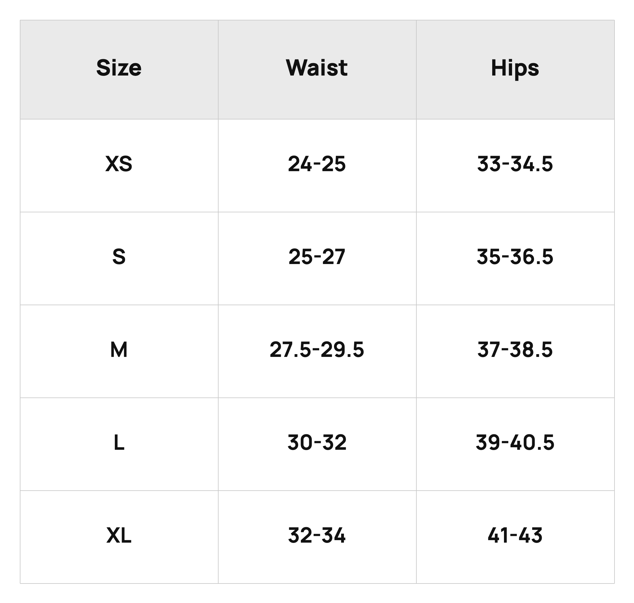 Size Chart