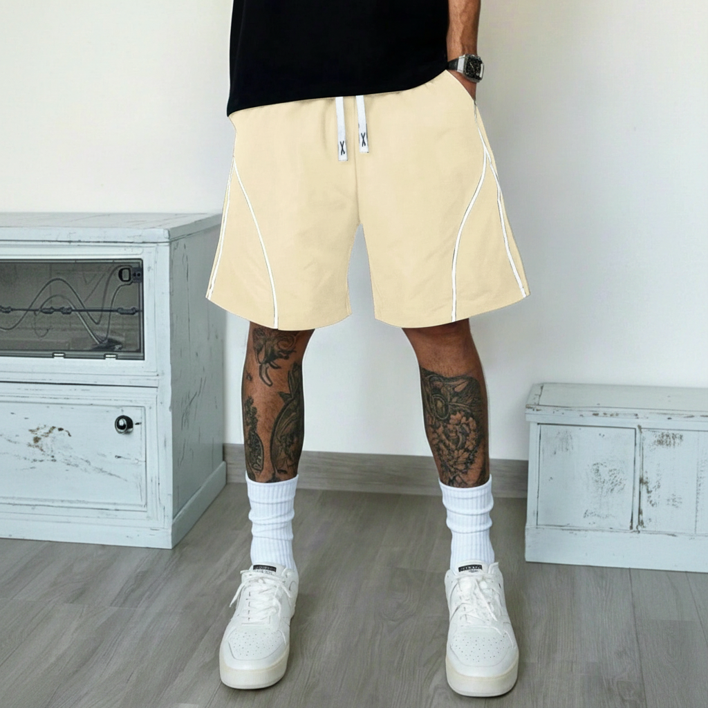 Casual And Striped Beach Bermuda Style Shorts For Men