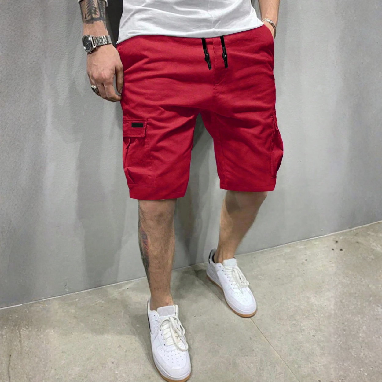 Casual Cargo Shorts For Men With Flap Pockets