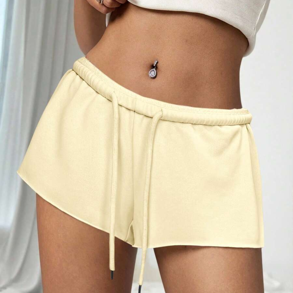 Solid Color Loose And Casual Elastic Shorts For Women
