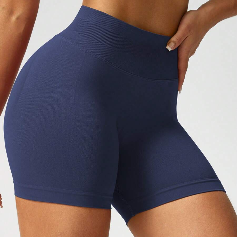 Pack Of 1 Solid Color Fitted Workout Shorts For Women
