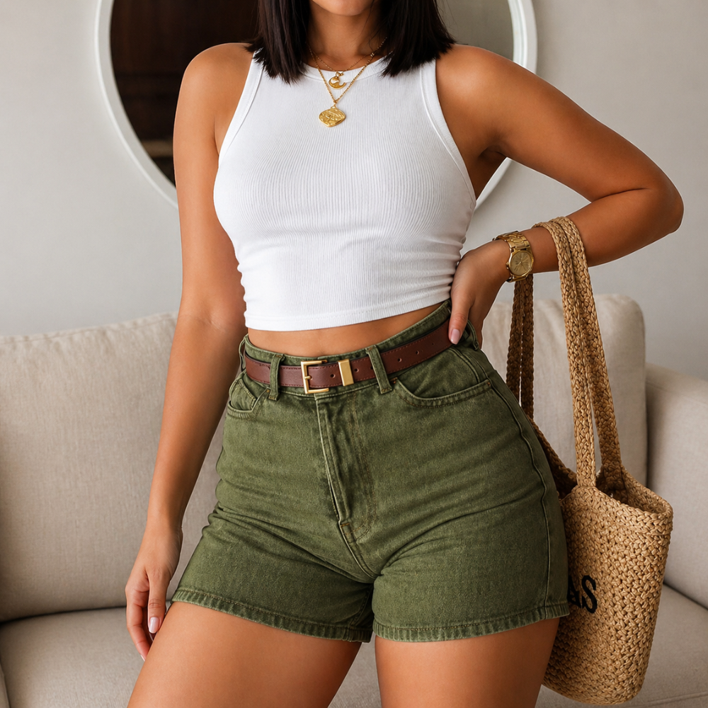 Casual And Bohemian Button Denim Shorts Summer For Women