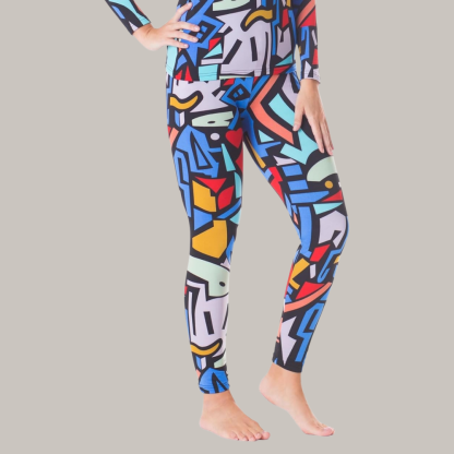 Women Printed Insulated Thermal Leggings For Skiing