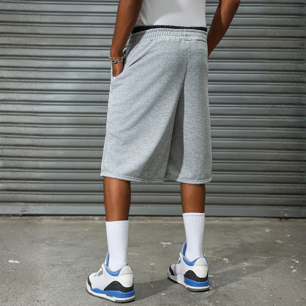 Men’s Contrast Trim Drawstring Casual Sweatpants Shorts