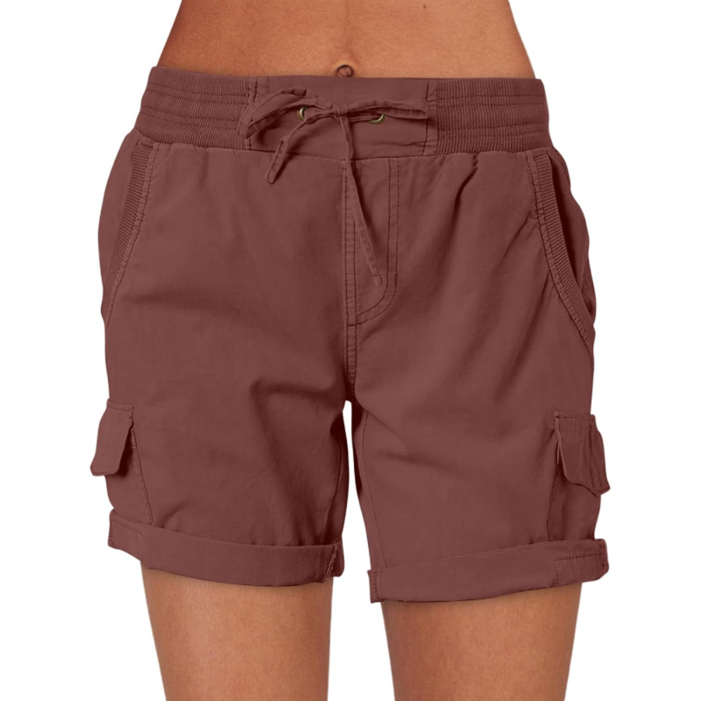 Cargo Shorts with Drawstring Six Pockets Functional Stylish
