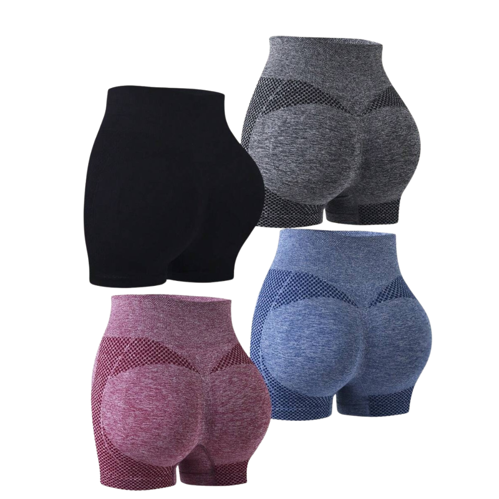 Pack Of 4 Butt Lifting High Yoga Shorts For Women
