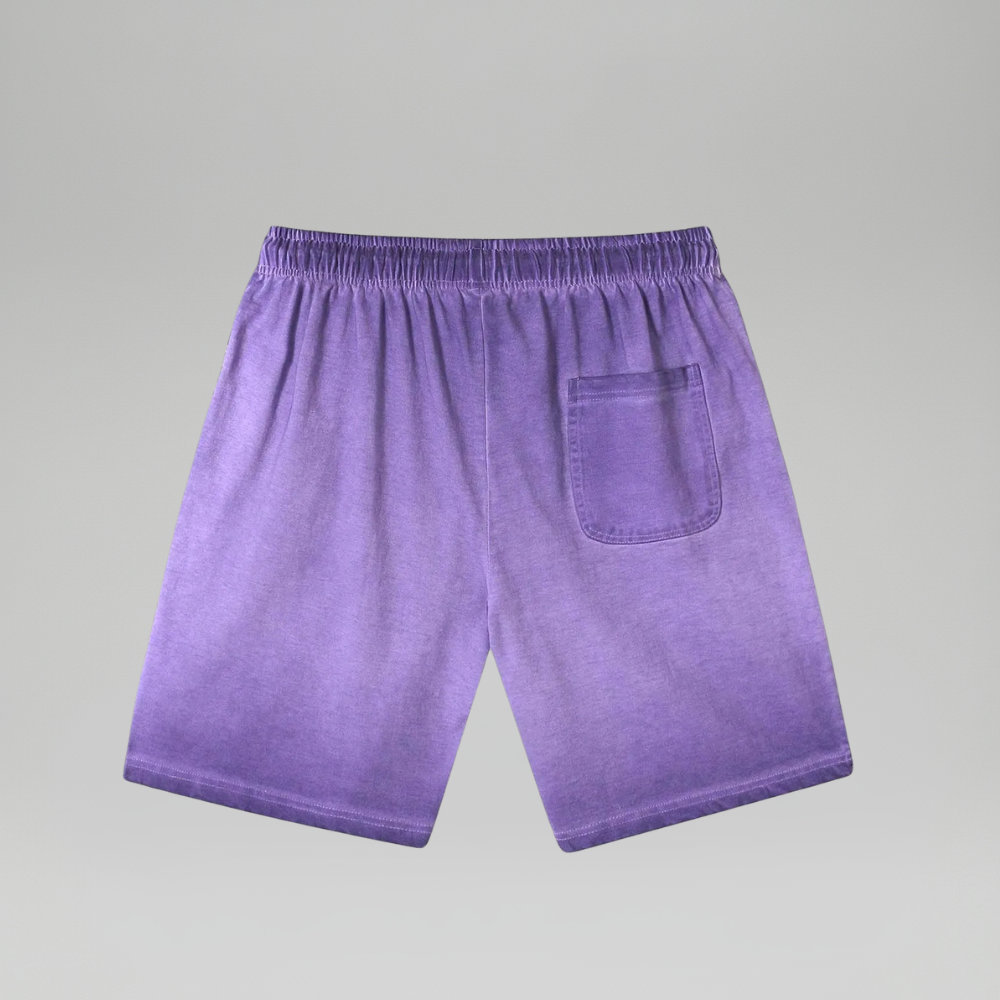 Men’s Gradient Washed Graphic Print Cotton Shorts