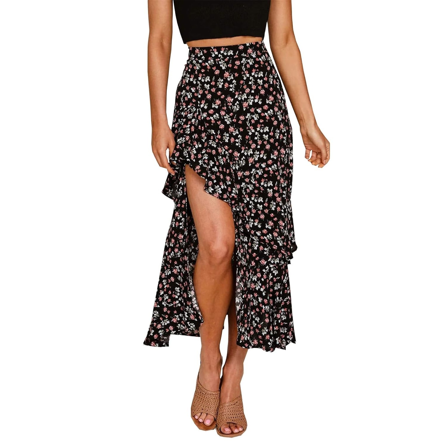 Floral Elastic Maxi Skirt For Women