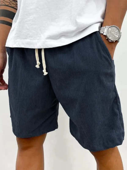 Casual Corduroy Drawstring Shorts
