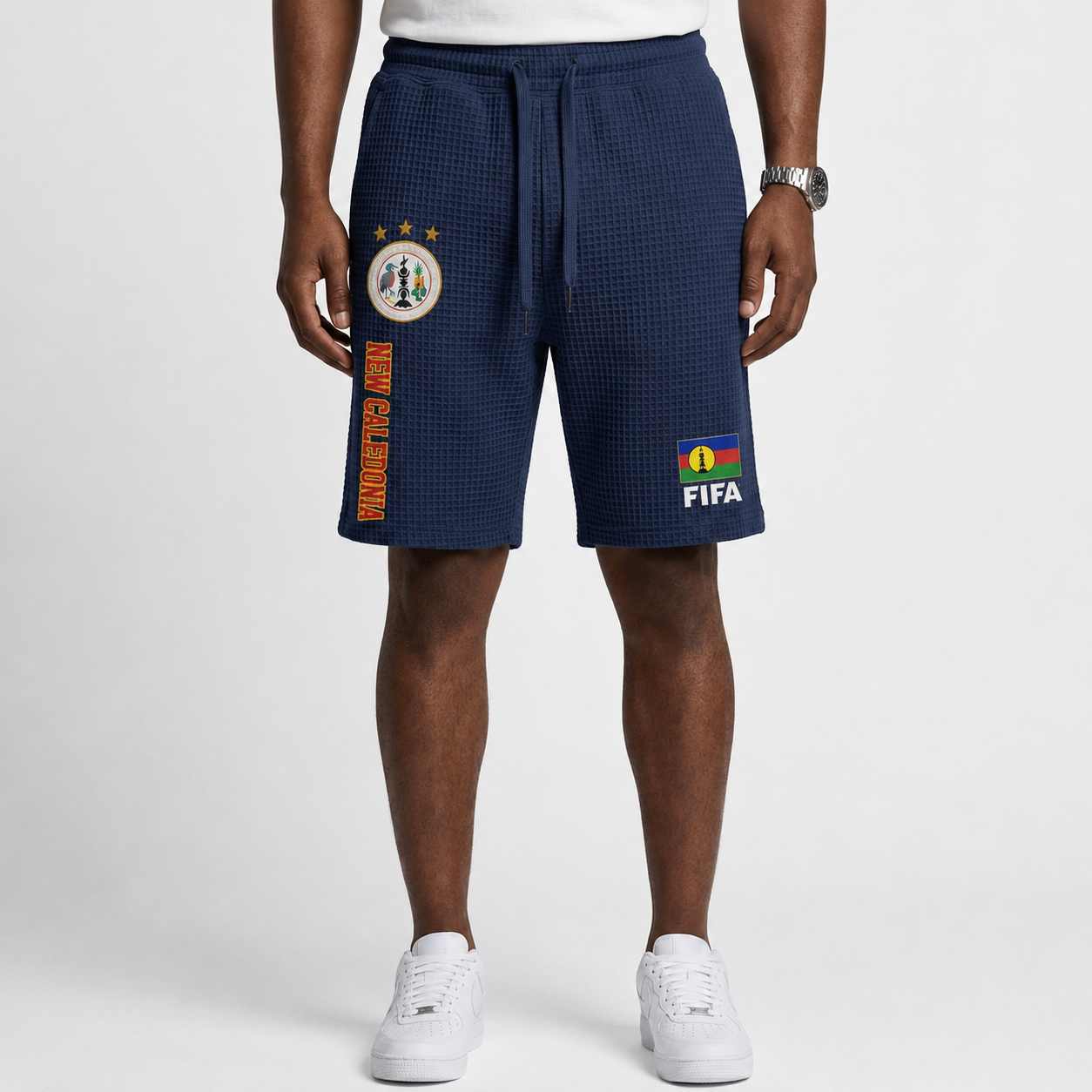 FIFA 2026 Caledonia Printed Waffle Football Fan Shorts