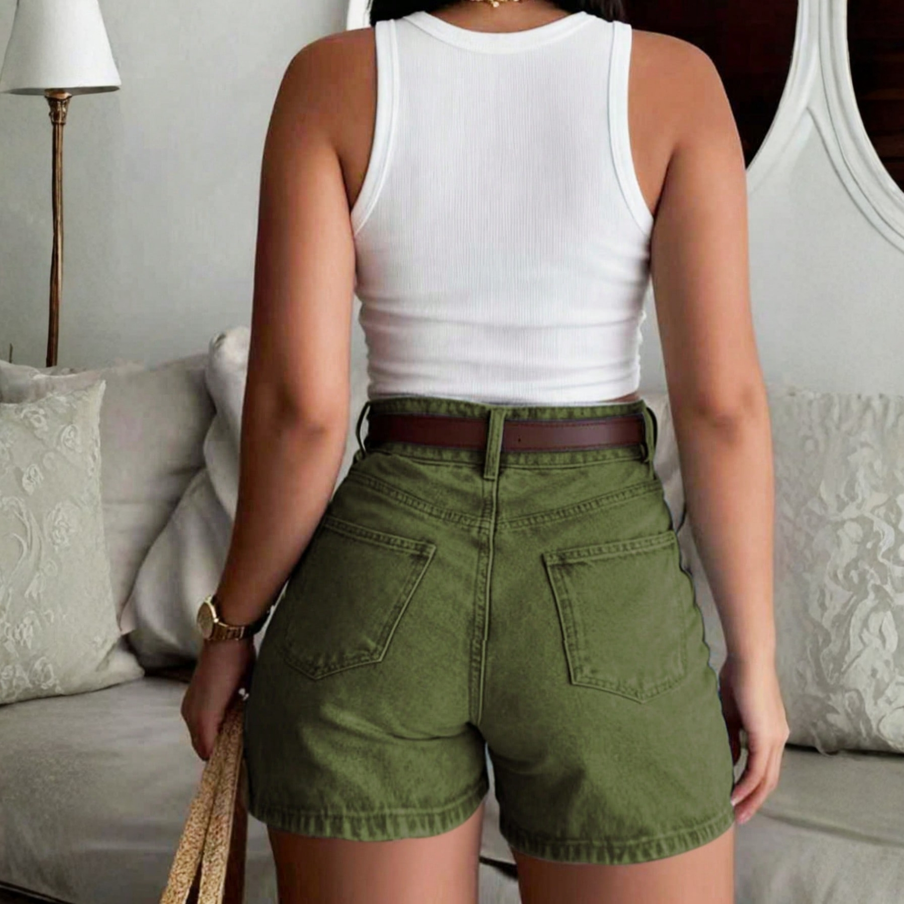 Casual Denim Shorts with Button Front Summer Everyday Style