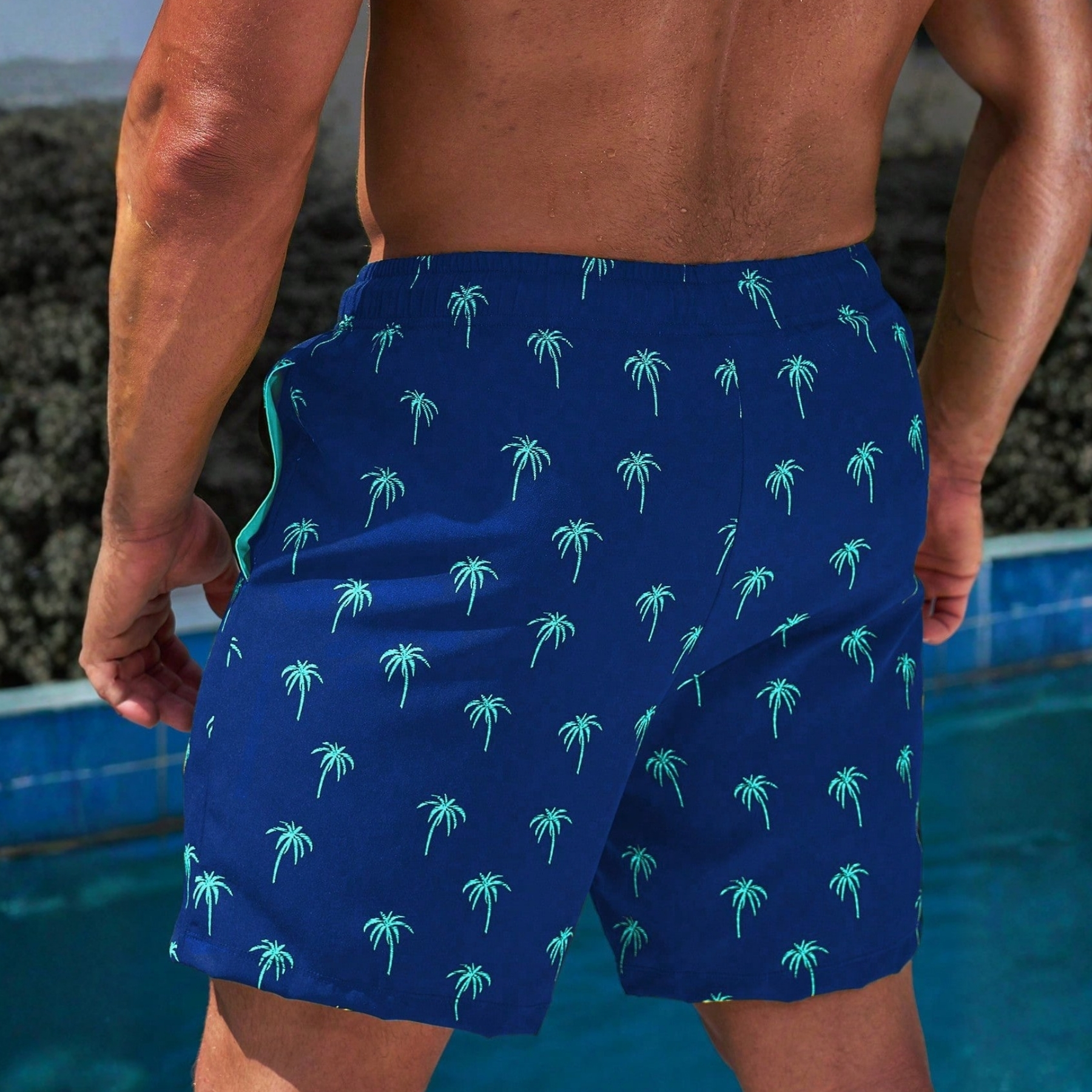 Casual Summer Allover Print Beach Shorts