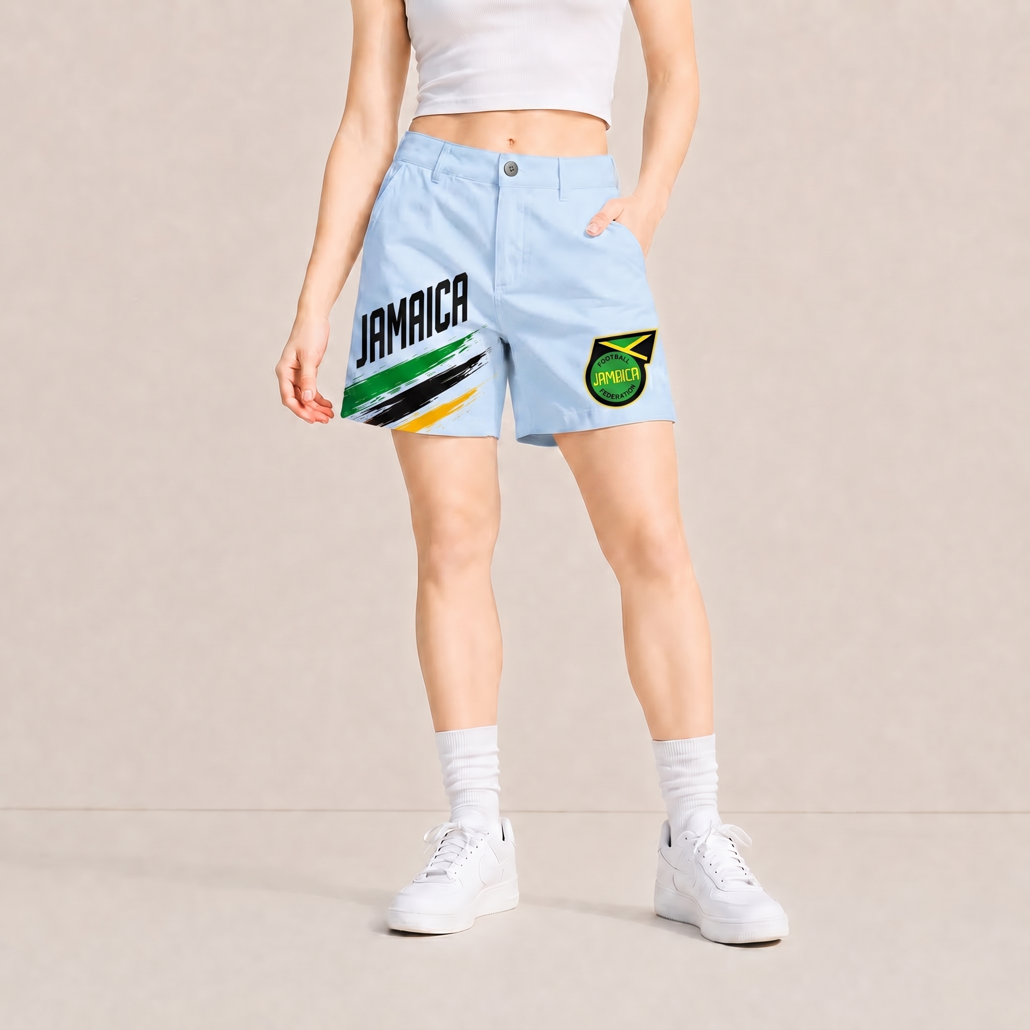 World Cup 2026 Jamaica Football Fan Printed Twill Shorts
