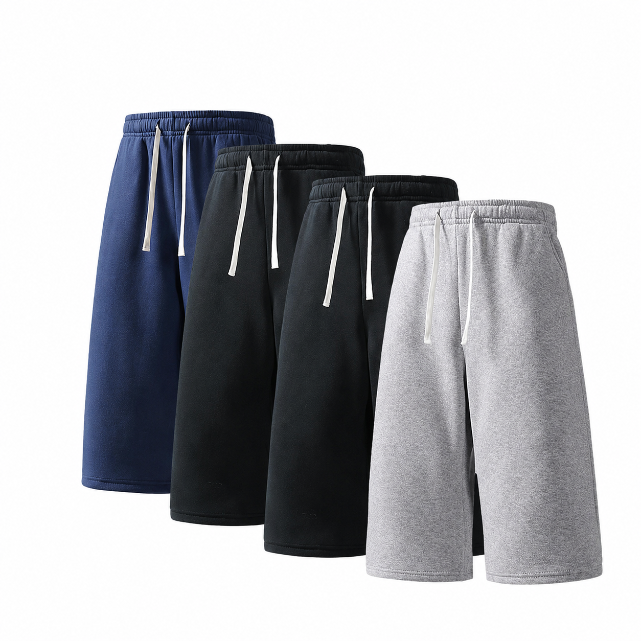 Pack Of 4 Solid Colored Drawstring Shorts For Men