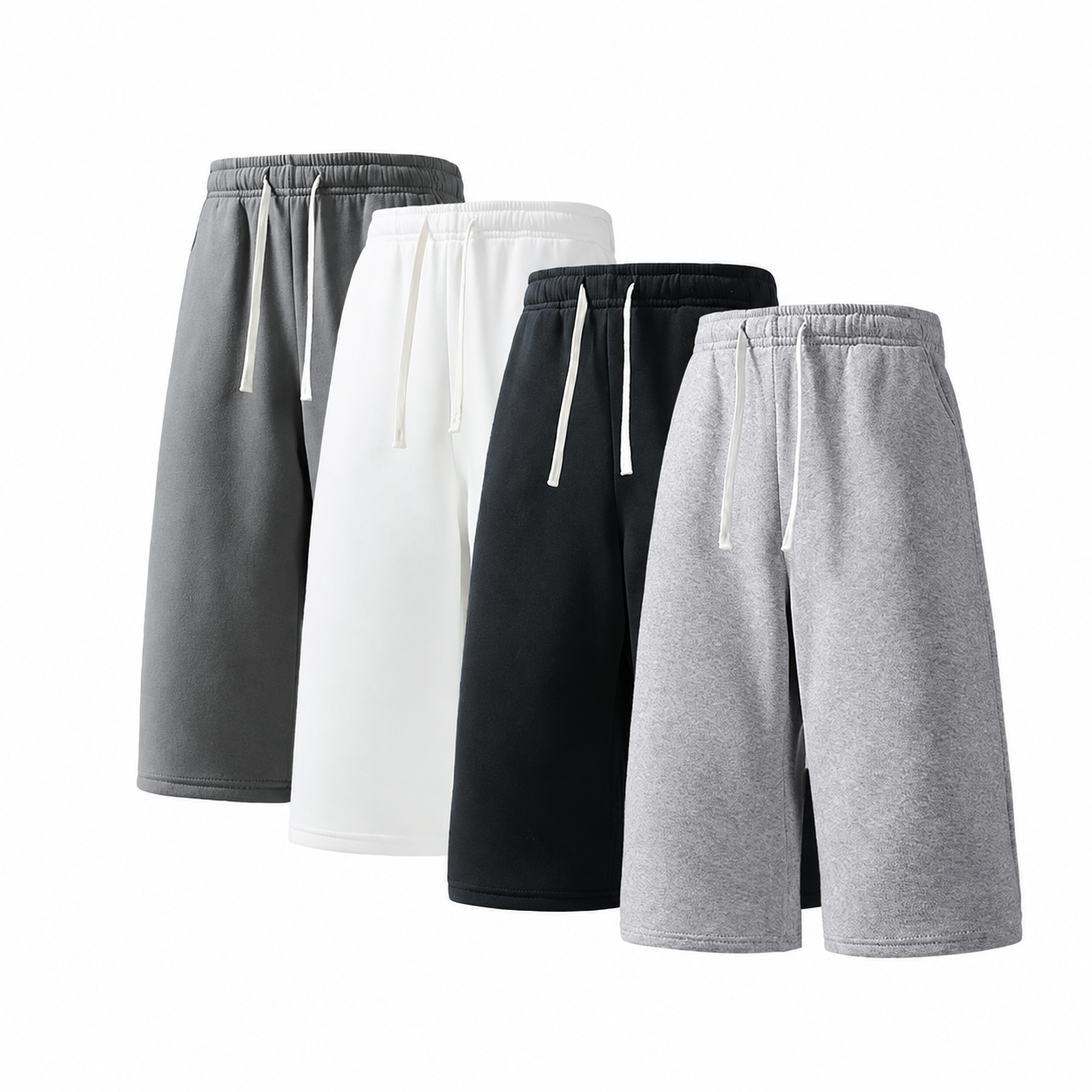 Pack Of 4 Solid Colored Drawstring Shorts For Men